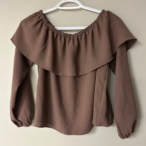 Wilfred Morel Off The Shoulder Brown Blouse - Picture 1 of 4